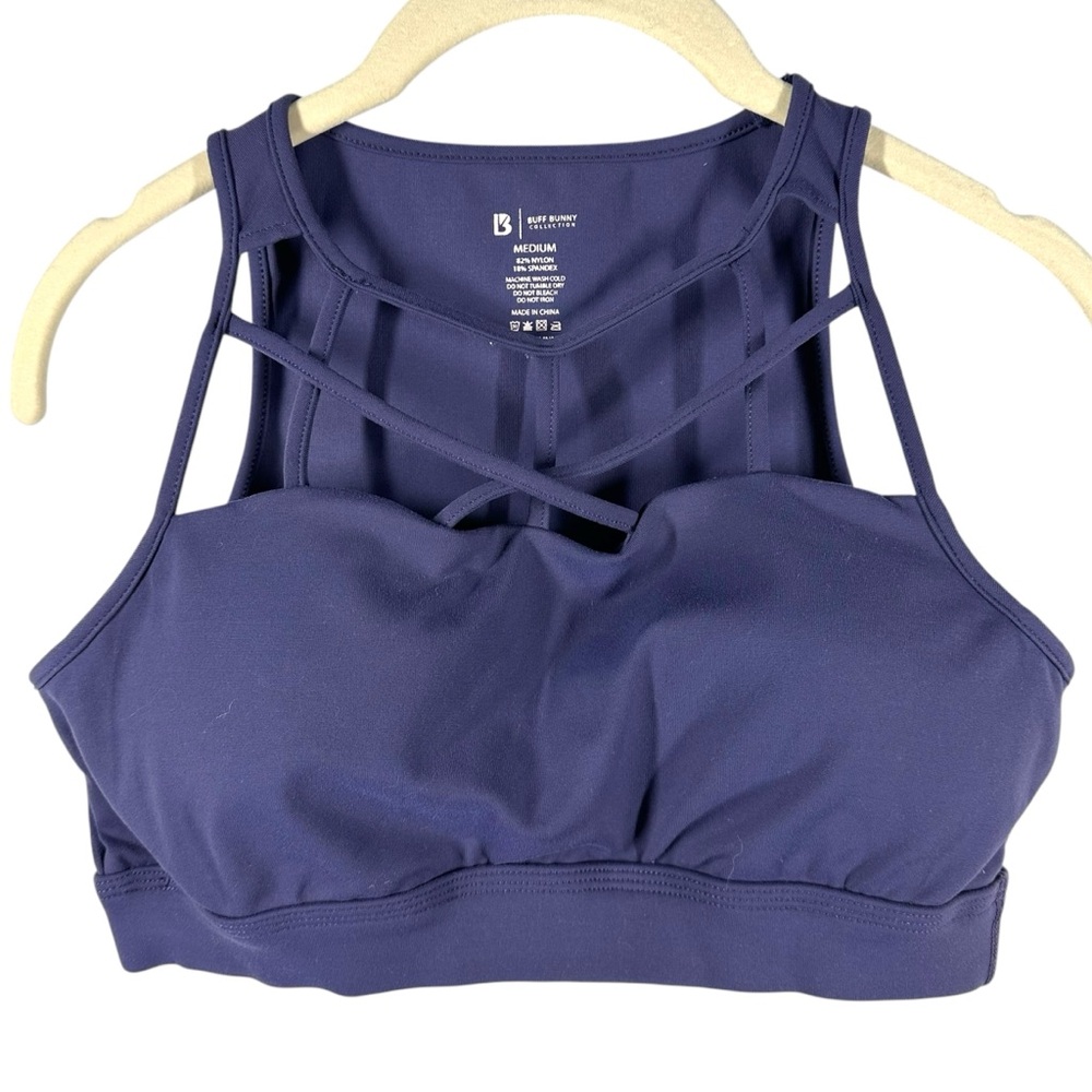 BuffBunny Navy Blue Strappy Sports Bra